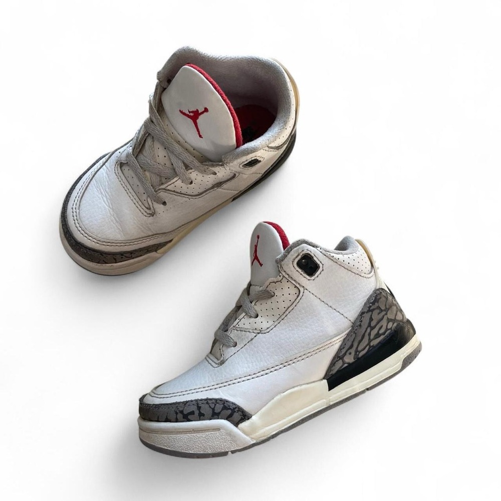 Toddler Air Jordan 3 Retro “White Cement Reimagined” Sneakers – Size 8C